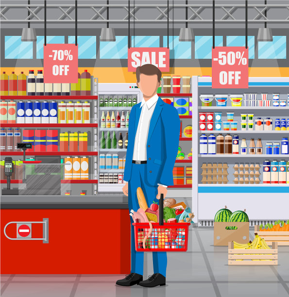 超市店内有商品图片下载