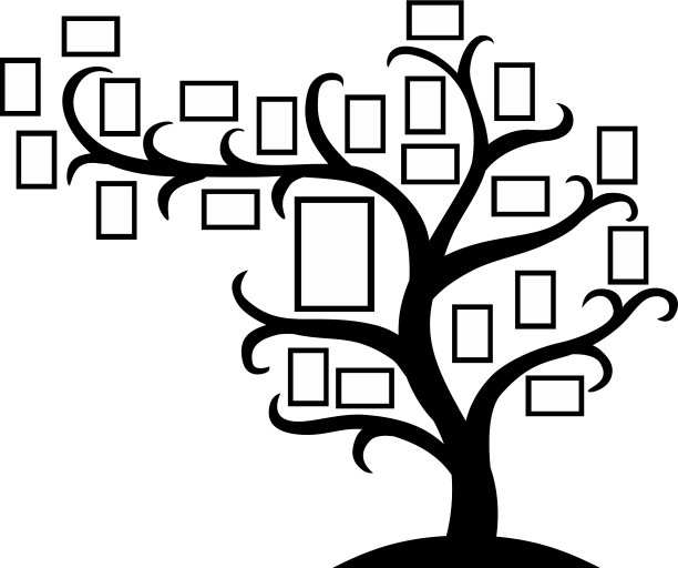 家庭树模板与相框插入图片下载