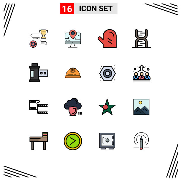 16个创意图标的现代标志和符号图片下载