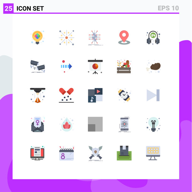 25用户界面平面彩色包装现代标识图片下载