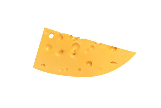 一块奶酪孤立在白色。图片下载