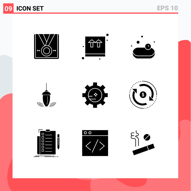 用户界面包9个基本立体字形图片下载