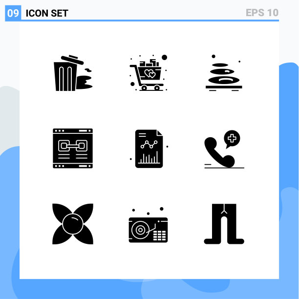 现代设置9个立体象形文字窗口图片下载