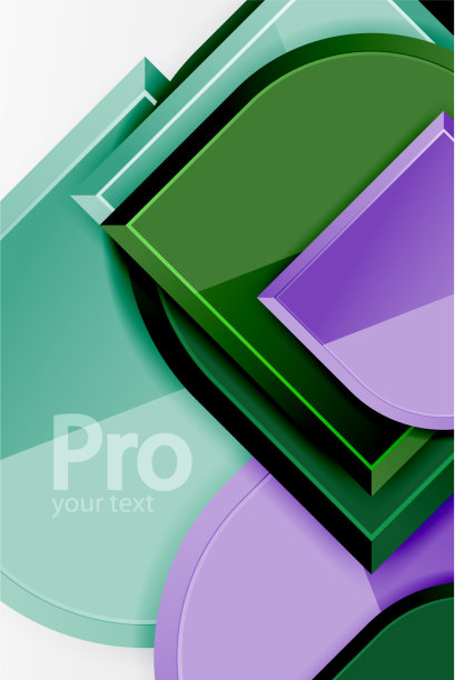 光滑的玻璃方块与圆形元素几何图片下载