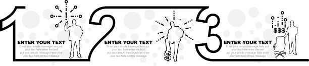 商业信息图表模板与数字3图片下载