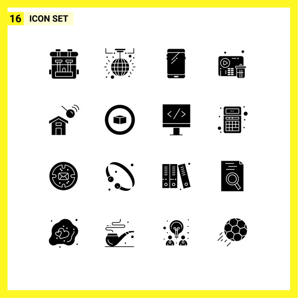 移动界面立体字形设置16个象形文字图片下载