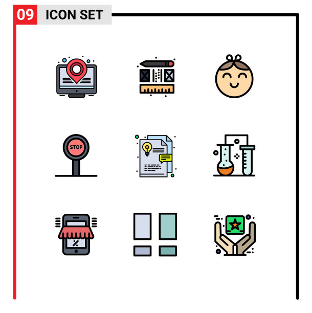 填充线平色包9个通用符号图片下载