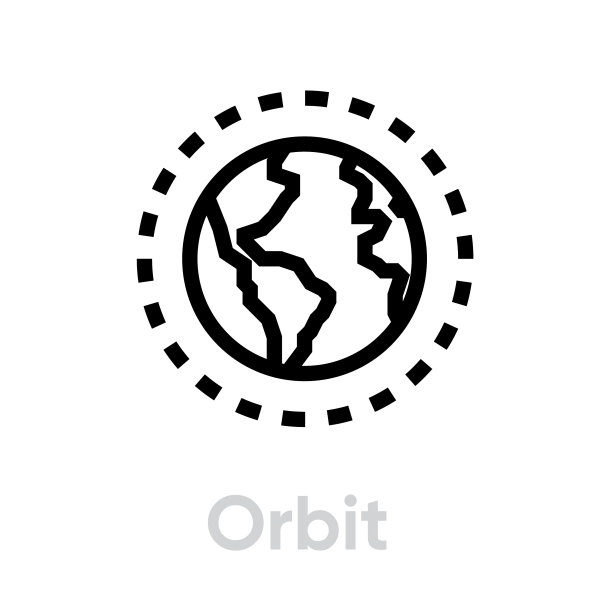 卫星地球图标可编辑线条图片下载