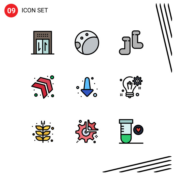 股票图标包9行符号和符号图片下载