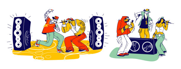 时尚的男性和女性角色现代图片下载