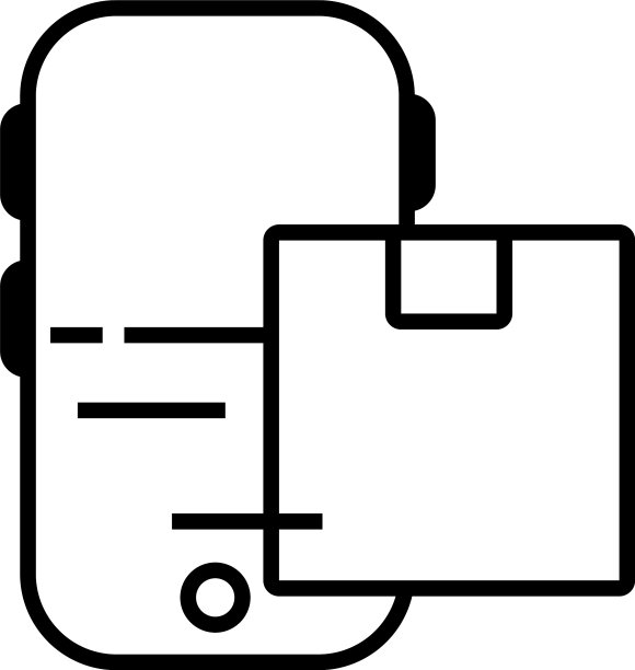 具有在线纸箱交付服务的智能手机图片下载