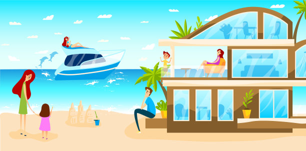 暑假全家去豪华酒店旅游图片下载