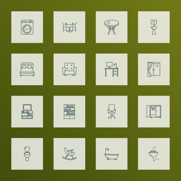 内饰图标线条风格设置电视支架图片下载