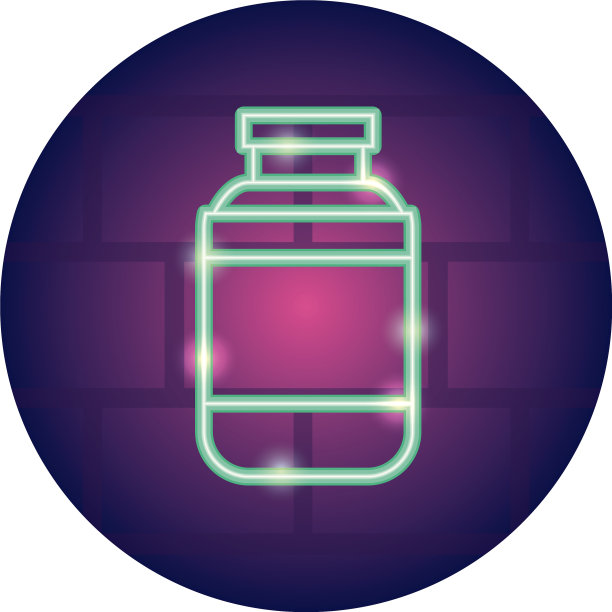 医药瓶图标霓虹风格图片下载