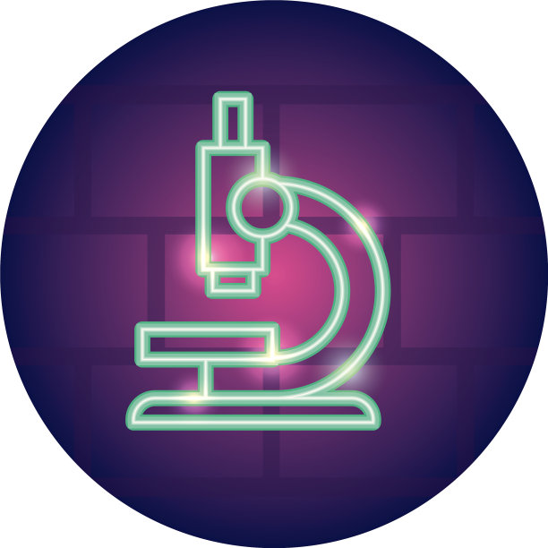 显微镜图标霓虹风格图片下载