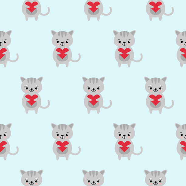 无缝图案与可爱搞笑卡哇伊卡通图片下载