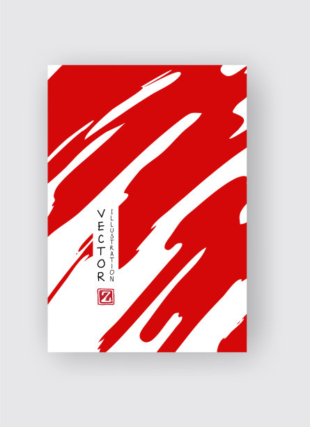 红墨水笔画在白色的日本背景上图片下载