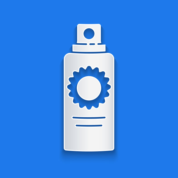 纸切防晒喷雾瓶图标隔离图片下载