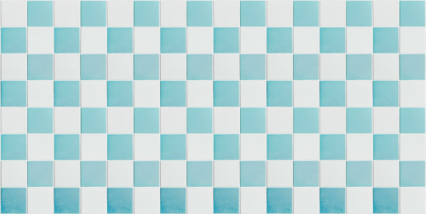 蓝、白瓷砖背景，平铺格子图案图片下载
