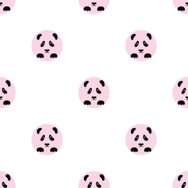 黑脸熊猫在一个粉红色的圆圈熊猫图片下载