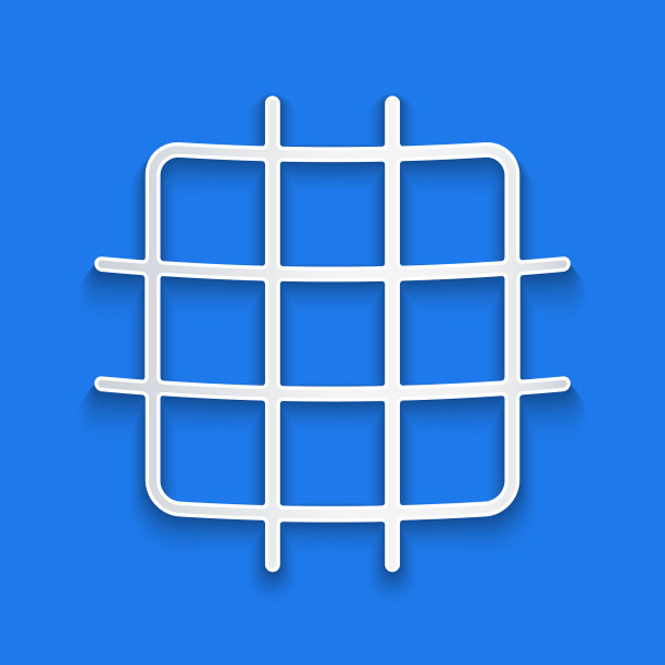 纸切割网格图形纸图标孤立在蓝色图片下载