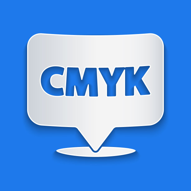 剪纸语音气泡与文本cmyk图标图片下载