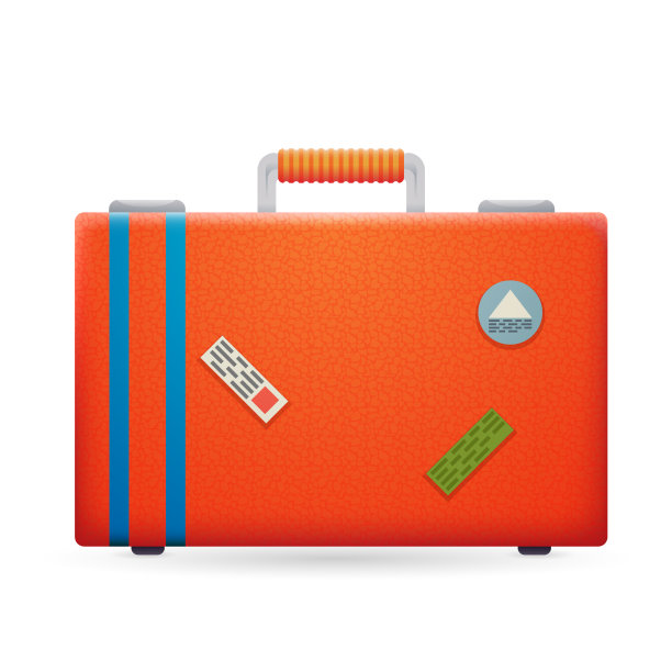 暑假旅行旅行箱包图标矢量插图图片下载