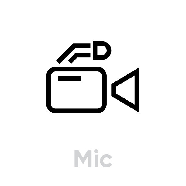 麦克风平面图标可编辑大纲图片下载