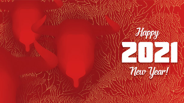 3D红牛头在红色背景与金色亚洲网线。创意礼物或贺卡。图片下载