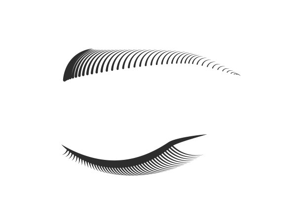 闭上眼睛，长着黑色的假睫毛和眉毛。女人化妆。可编辑的行。矢量图图片下载