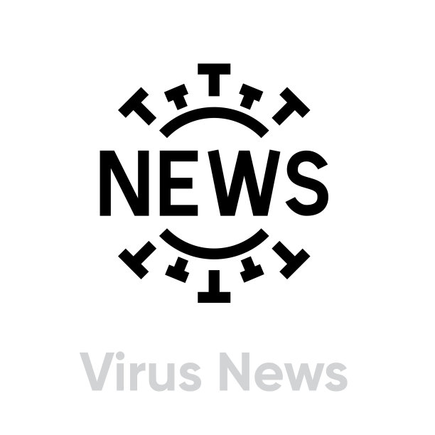 病毒新闻传播可编辑线条图标图片下载
