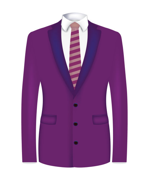 紫色西服配条纹领带图片下载