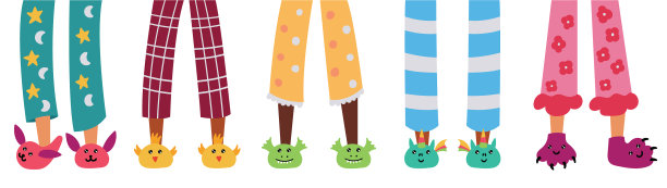 给孩子们穿上睡衣拖鞋图片下载