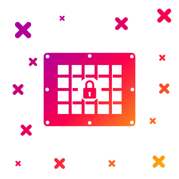 彩色监狱窗口图标隔离在白色图片下载