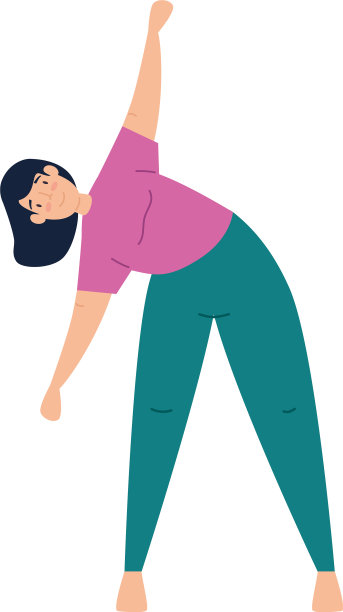 年轻女子表演伸展孤立图标图片下载