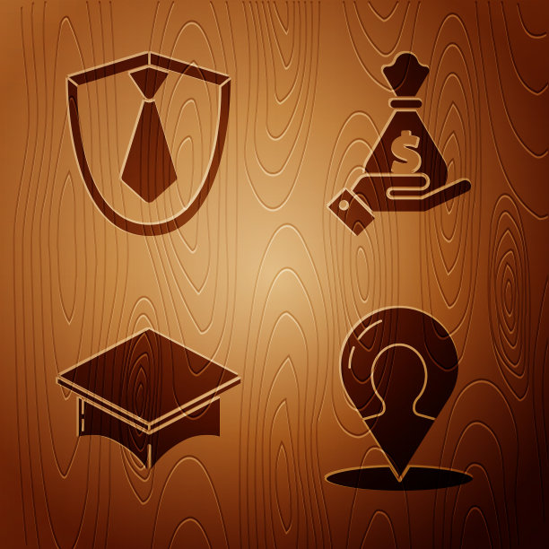 设地图标记和一个剪影人领带图片下载