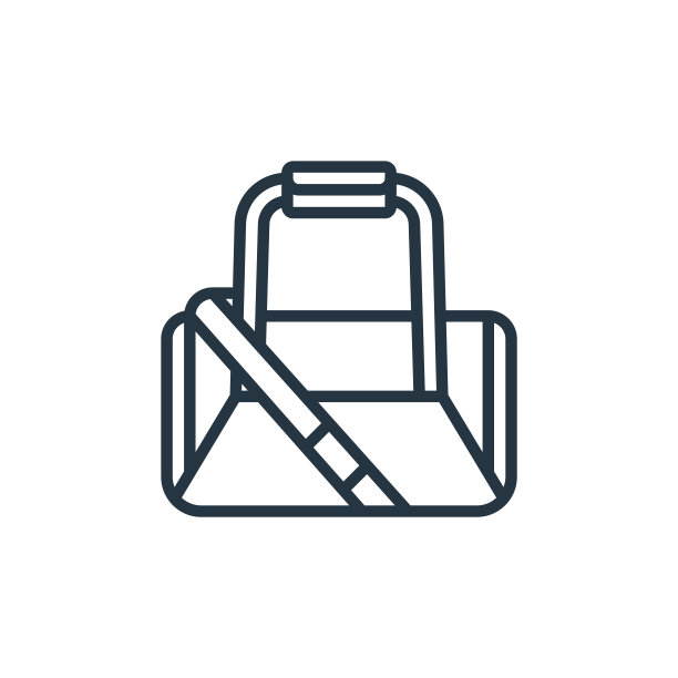 白色背景健身包矢量图标：网站和App细线条设计图片下载