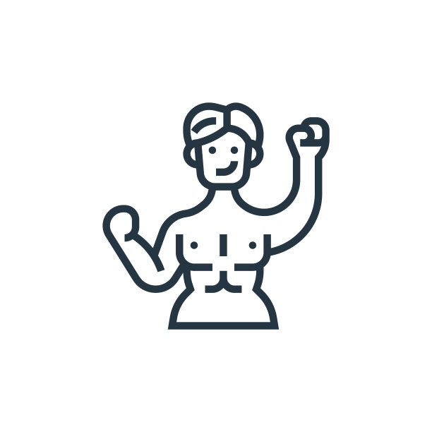 白色背景上隔离的六块腹肌矢量图标，用于网站设计和移动应用程序开发的轮廓细线六块腹肌图标，细线六块腹肌轮廓图标矢量图图片下载