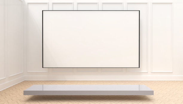 模拟白色框架画廊艺术概念和现代墙最小的房间显示在墙上白色背景-3d渲染图片下载
