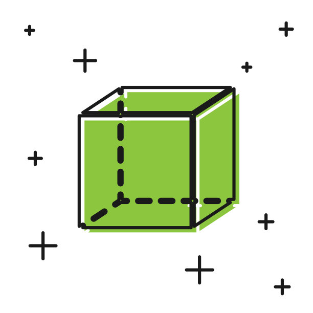 黑色几何图形立方体图标孤立在白色图片下载