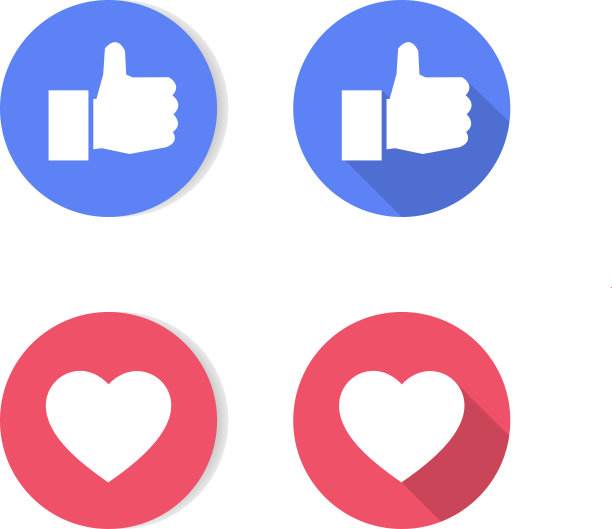 点赞和心形图标图片下载