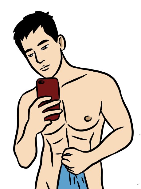 卡通可爱的男人在白色的背景图片下载