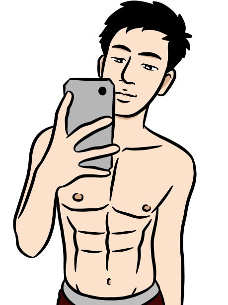 卡通可爱的男人在白色的背景图片下载