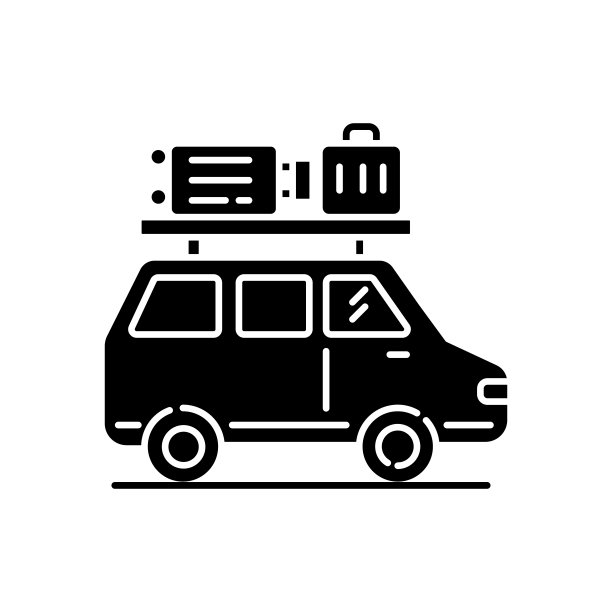 公路旅行黑色字形图标图片下载