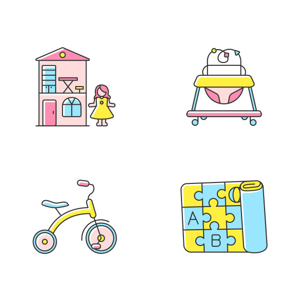 运动技能开发RGB颜色图标集图片下载