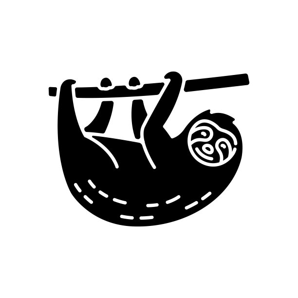 树懒黑色象形文字图标图片下载