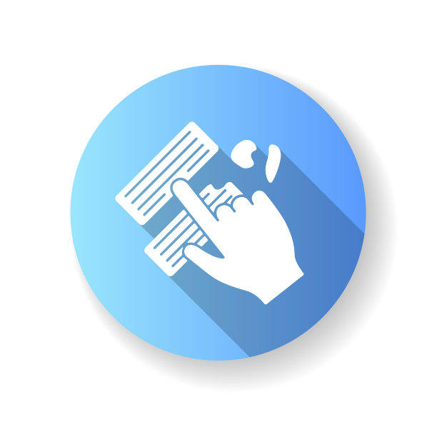 造型粘土蓝色平面设计长阴影字形图标图片下载