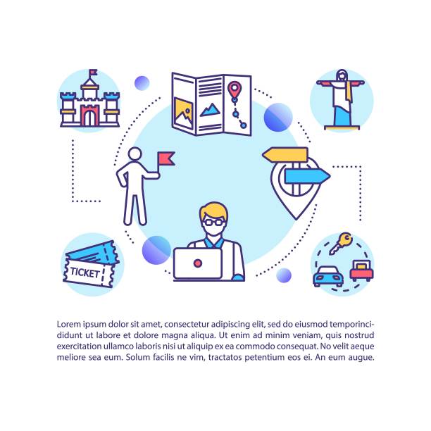 当地旅游局的概念图标与文字图片下载