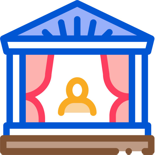 希腊古代剧场图标的轮廓图片下载