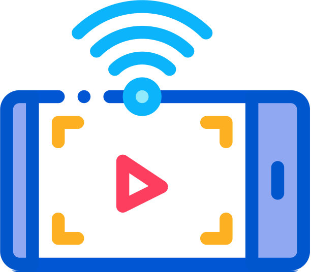 观看视频与wifi图标大纲图片下载